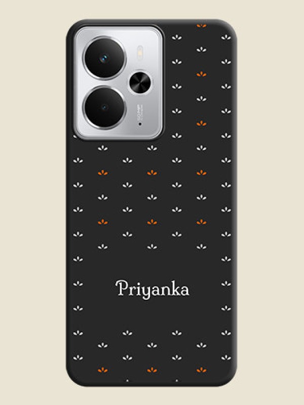 Custom Simple Pattern With Custom Text On Space Black Custom Soft Matte Mobile Back Cover - Realme 14 5G