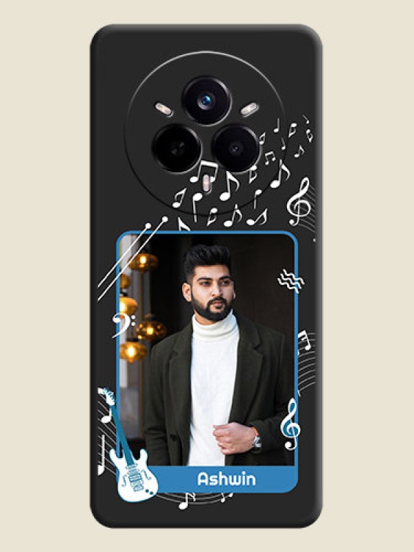 Custom Musical Theme Design with Text on Photo On Space Black Custom Soft Matte Mobile Back Cover - Realme 14 Pro 5G
