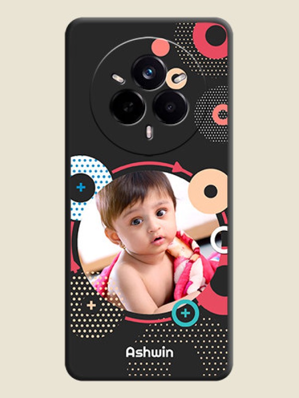 Custom Multicoloured Round Image On Space Black Custom Soft Matte Mobile Back Cover - Realme 14 Pro 5G