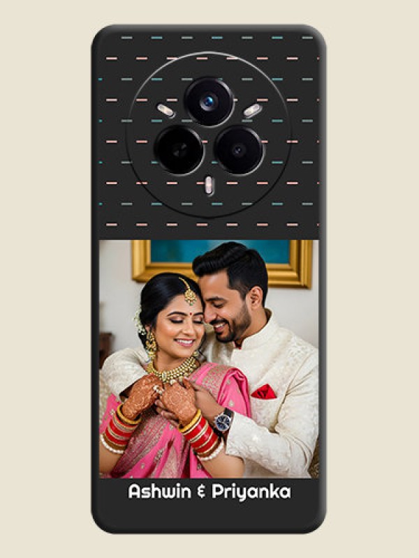 Custom Line Pattern Design with Text On Space Black Custom Soft Matte Mobile Back Cover - Realme 14 Pro 5G
