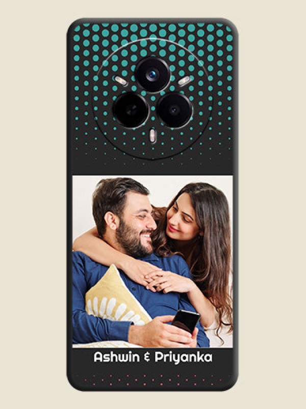 Custom Faded Dots with Grunge Photo Frame and Text On Space Black Custom Soft Matte Mobile Back Cover - Realme 14 Pro 5G