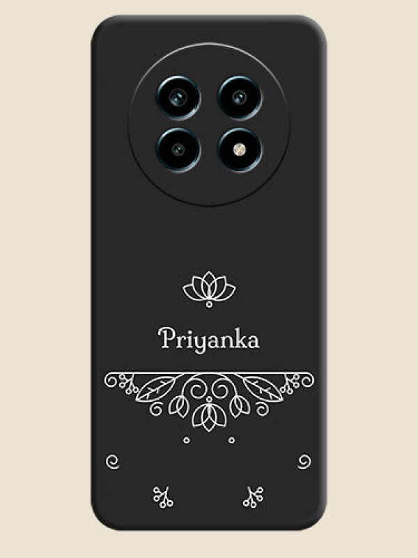 Custom Lotus Garden Custom Text On Space Black Custom Soft Matte Mobile Back Cover - Realme 14 Pro Lite 5G