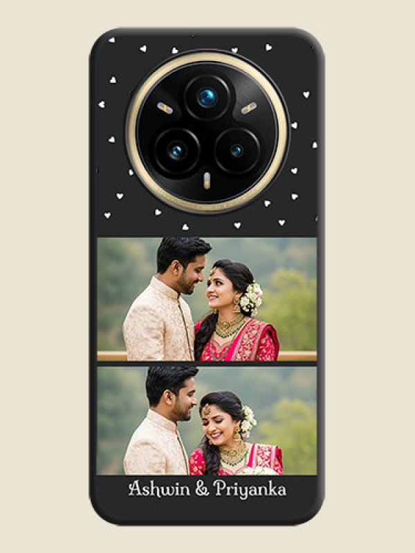 Custom Miniature Love Symbols with Name On Space Black Custom Soft Matte Mobile Back Cover - Realme 14 Pro Plus 5G