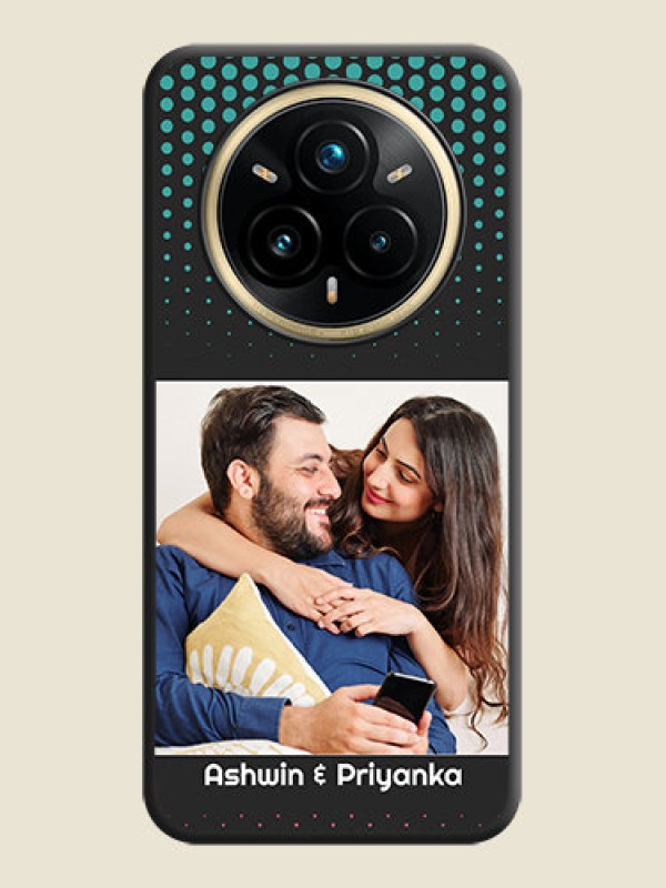 Custom Faded Dots with Grunge Photo Frame and Text On Space Black Custom Soft Matte Mobile Back Cover - Realme 14 Pro Plus 5G