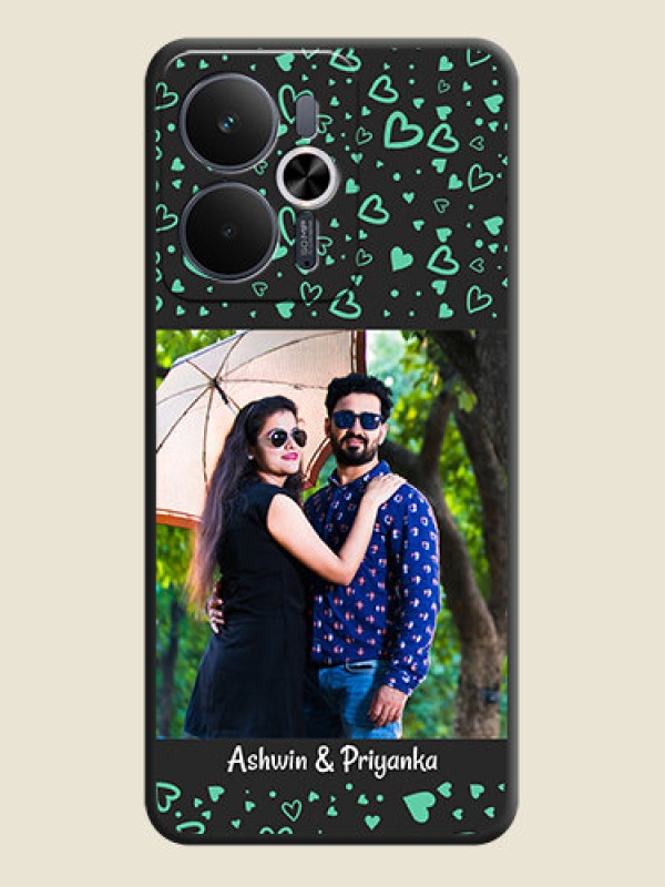 Custom Sea Green Indefinite Love Pattern on Photo On Space Black Custom Soft Matte Mobile Back Cover - Realme 14T 5G