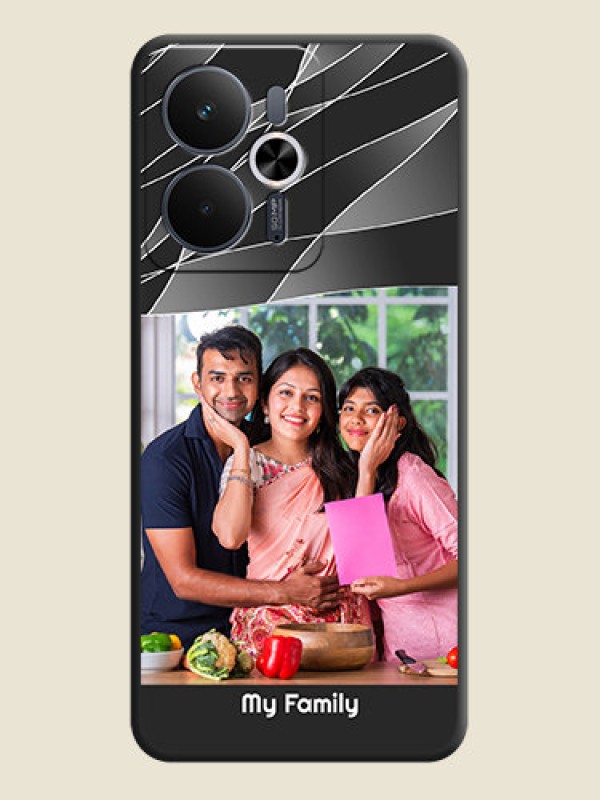 Custom Mixed Wave Lines on Photo On Space Black Custom Soft Matte Mobile Back Cover - Realme 14T 5G