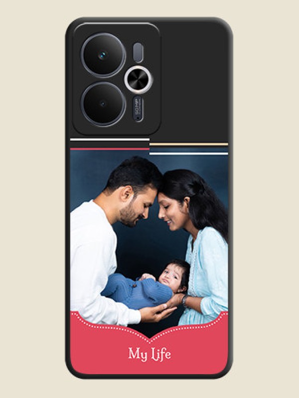 Custom Classic Plain Design with Name On Space Black Custom Soft Matte Mobile Back Cover - Realme 14T 5G
