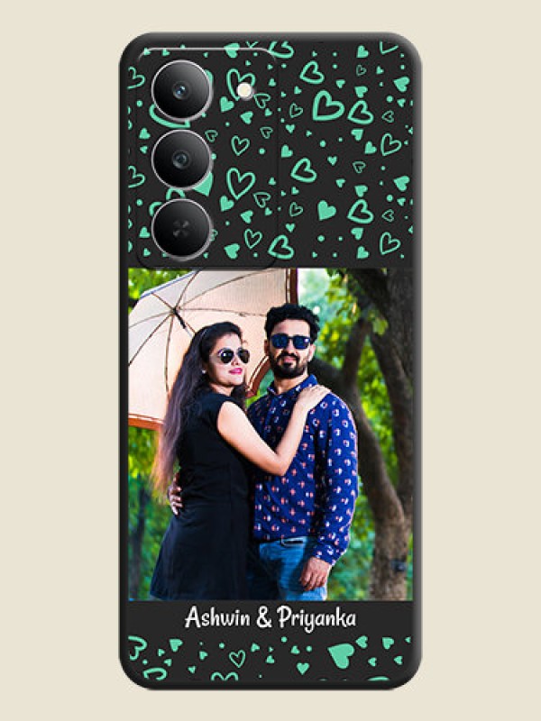 Custom Sea Green Indefinite Love Pattern on Photo On Space Black Custom Soft Matte Mobile Back Cover - Realme 14x 5G