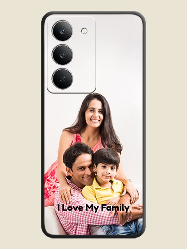 Custom Full Single Pic Upload With Text On Space Black Custom Soft Matte Mobile Back Cover - Realme 14x 5G