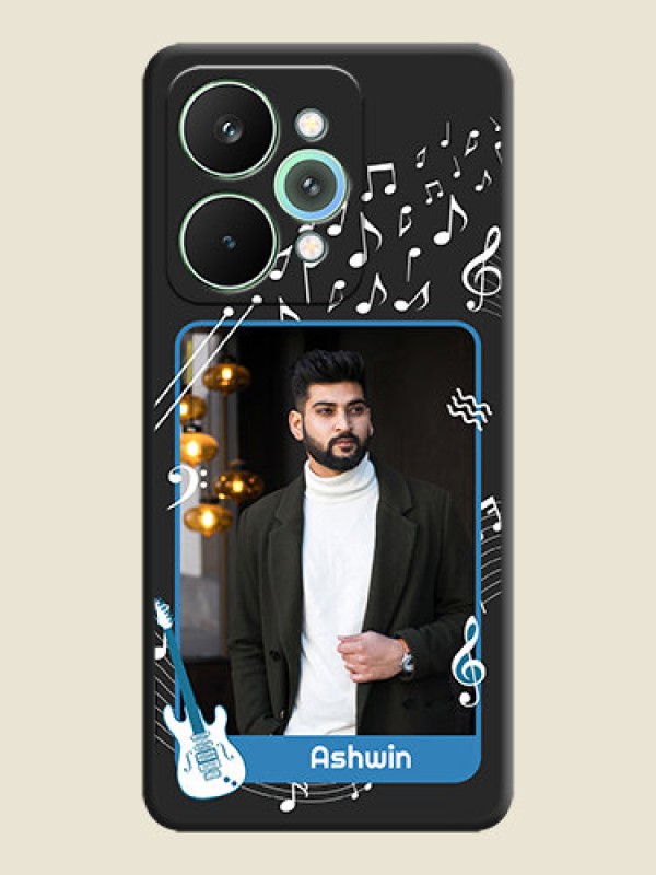 Custom Musical Theme Design with Text on Photo On Space Black Custom Soft Matte Mobile Back Cover - Realme 15 5G
