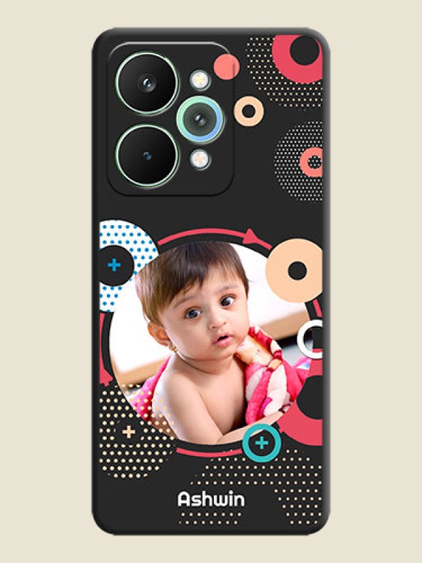 Custom Multicoloured Round Image On Space Black Custom Soft Matte Mobile Back Cover - Realme 15 5G
