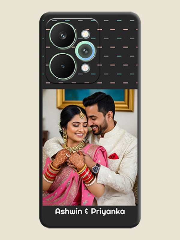 Custom Line Pattern Design with Text On Space Black Custom Soft Matte Mobile Back Cover - Realme 15 5G