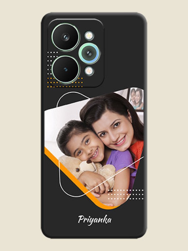 Custom Yellow Triangle on Photo On Space Black Custom Soft Matte Mobile Back Cover - Realme 15 5G