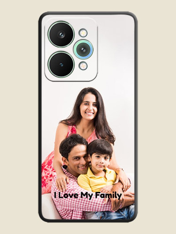 Custom Full Single Pic Upload With Text On Space Black Custom Soft Matte Mobile Back Cover - Realme 15 5G