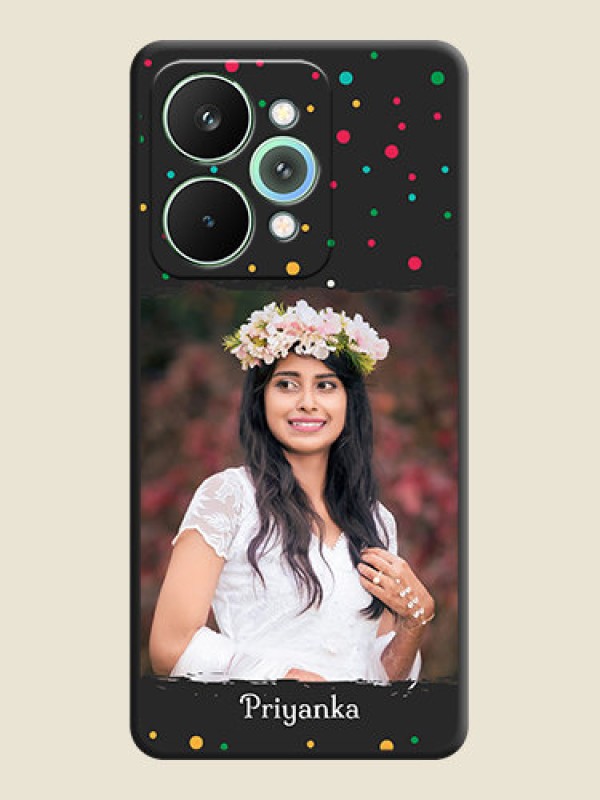 Custom Multicolor Dotted Pattern with Text On Space Black Custom Soft Matte Mobile Back Cover - Realme 15 Pro 5G