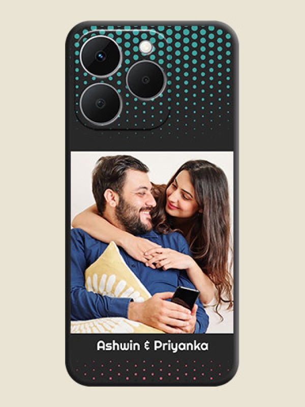 Custom Faded Dots with Grunge Photo Frame and Text On Space Black Custom Soft Matte Mobile Back Cover - Realme 15T 5G