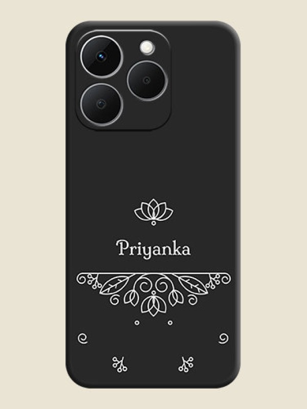 Custom Lotus Garden Custom Text On Space Black Custom Soft Matte Mobile Back Cover - Realme 15T 5G