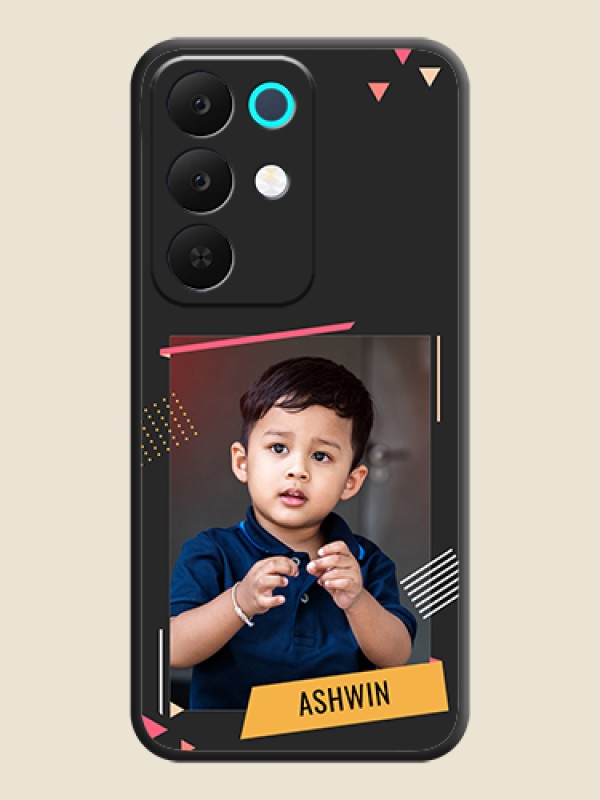 Custom Photo Frame with Triangle Small Dots on Photo On Space Black Custom Soft Matte Mobile Back Cover - Realme 15X 5G