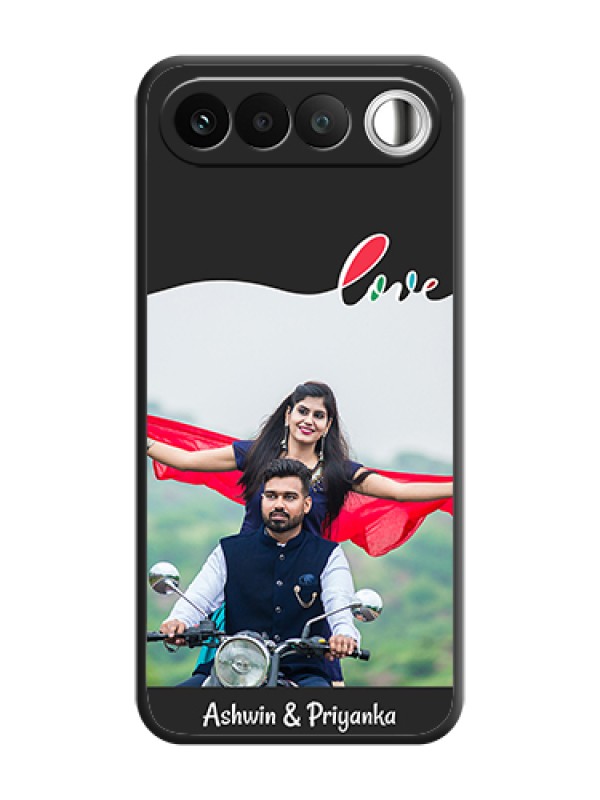 Custom Fall in Love Pattern with Picture on Photo On Space Black Custom Soft Matte Mobile Back Cover - Realme 16 5G