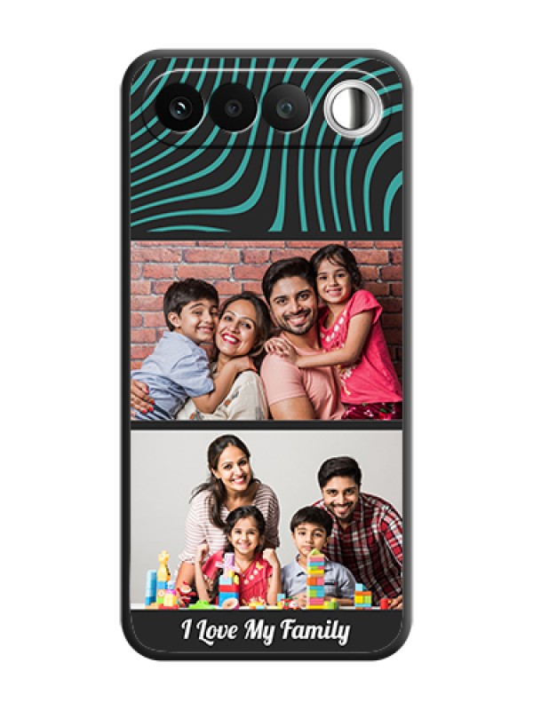 Custom Wave Pattern with 2 Image Holder On Space Black Custom Soft Matte Mobile Back Cover - Realme 16 5G