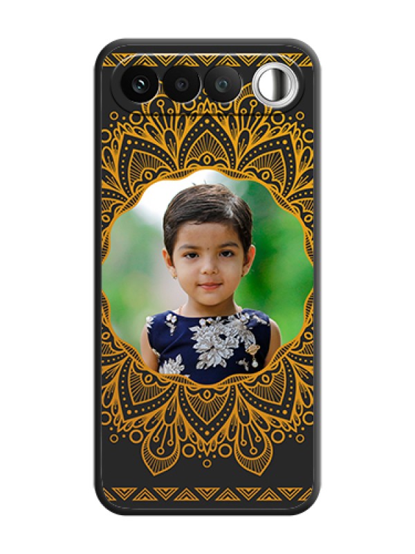 Custom Round Image with Floral Design On Space Black Custom Soft Matte Mobile Back Cover - Realme 16 5G