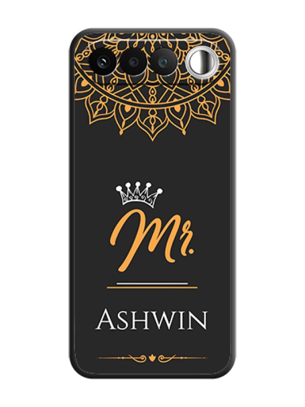 Custom Mr Name with Floral Design On Space Black Custom Soft Matte Mobile Back Cover - Realme 16 5G