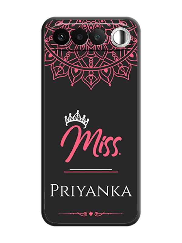 Custom Mrs Name with Floral Design On Space Black Custom Soft Matte Mobile Back Cover - Realme 16 5G