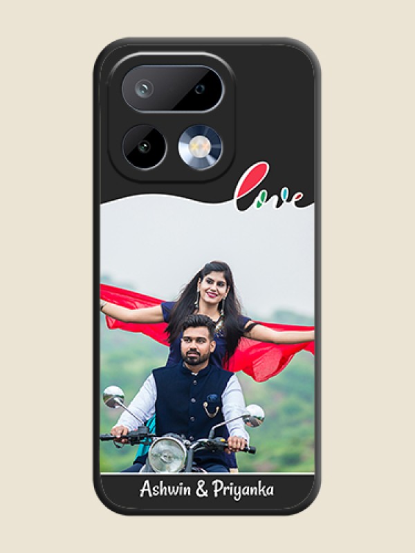 Custom Fall in Love Pattern with Picture on Photo On Space Black Custom Soft Matte Mobile Back Cover - Realme 16 Pro 5G