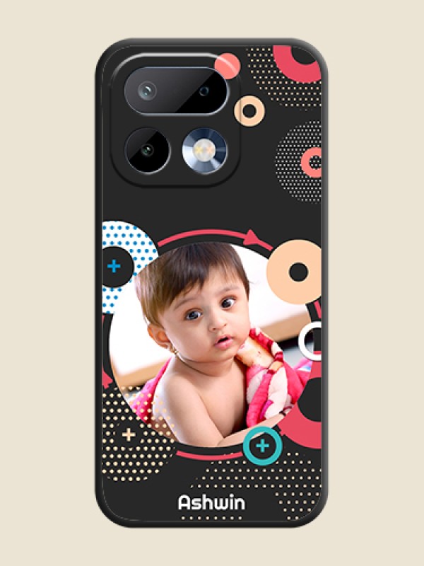 Custom Multicoloured Round Image On Space Black Custom Soft Matte Mobile Back Cover - Realme 16 Pro 5G