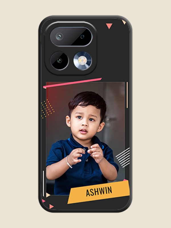 Custom Photo Frame with Triangle Small Dots on Photo On Space Black Custom Soft Matte Mobile Back Cover - Realme 16 Pro 5G