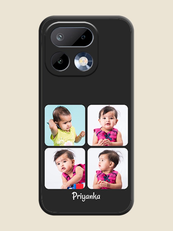 Custom Floral Art with 6 Image Holder on Photo On Space Black Custom Soft Matte Mobile Back Cover - Realme 16 Pro 5G