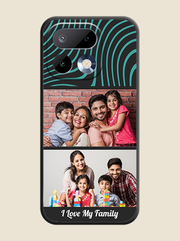 Custom Wave Pattern with 2 Image Holder On Space Black Custom Soft Matte Mobile Back Cover - Realme 16 Pro 5G
