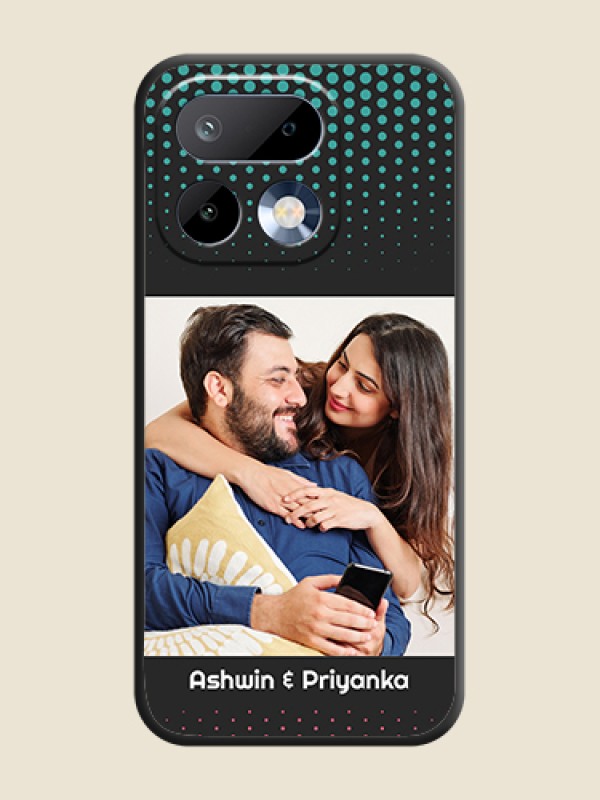 Custom Faded Dots with Grunge Photo Frame and Text On Space Black Custom Soft Matte Mobile Back Cover - Realme 16 Pro 5G