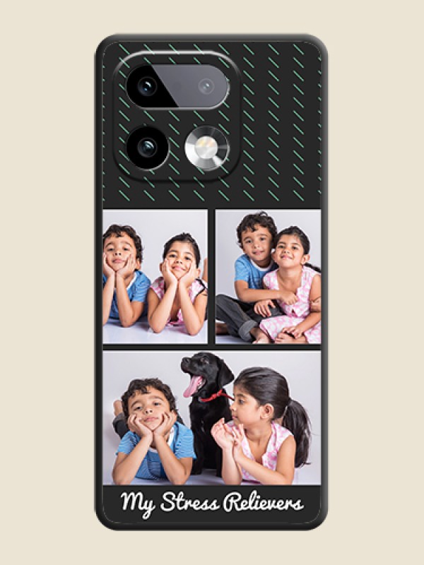 Custom Cross Dotted Pattern with 2 Image Holder On Space Black Custom Soft Matte Mobile Back Cover - Realme 16 Pro Plus 5G