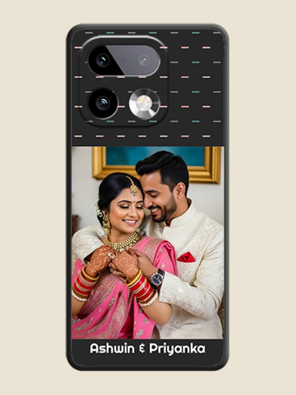 Custom Line Pattern Design with Text On Space Black Custom Soft Matte Mobile Back Cover - Realme 16 Pro Plus 5G