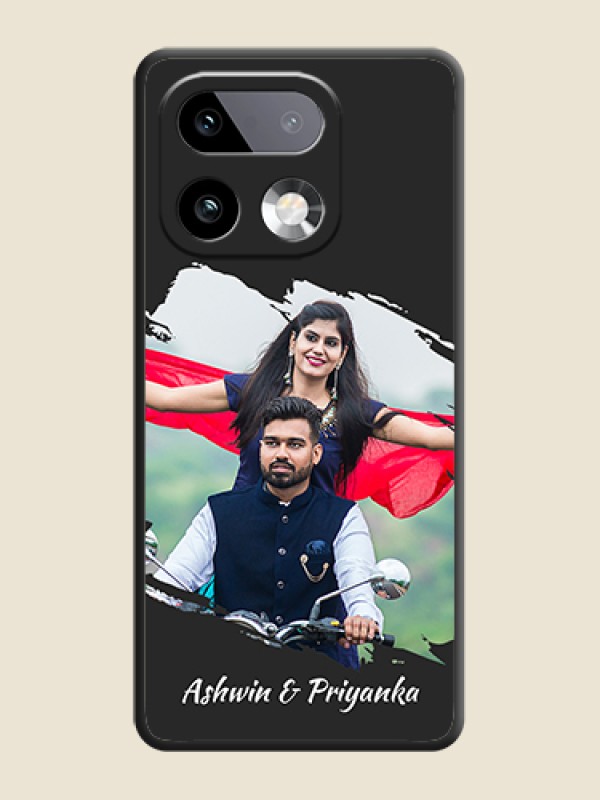 Custom Grunge Brush Strokes on Photo On Space Black Custom Soft Matte Mobile Back Cover - Realme 16 Pro Plus 5G