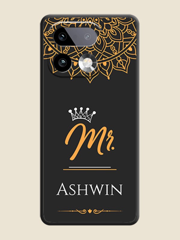 Custom Mr Name with Floral Design On Space Black Custom Soft Matte Mobile Back Cover - Realme 16 Pro Plus 5G