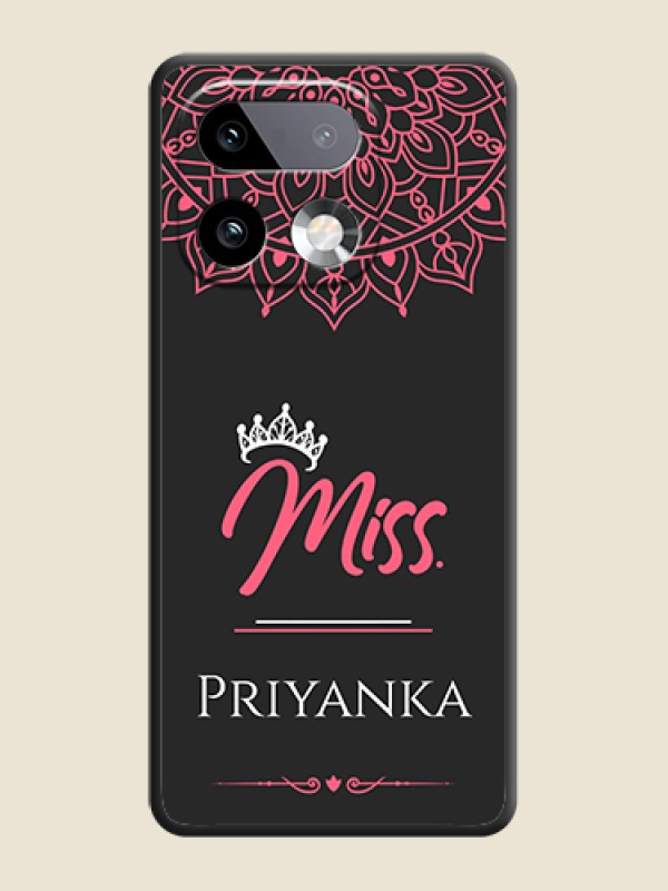 Custom Mrs Name with Floral Design On Space Black Custom Soft Matte Mobile Back Cover - Realme 16 Pro Plus 5G