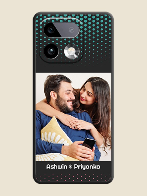 Custom Faded Dots with Grunge Photo Frame and Text On Space Black Custom Soft Matte Mobile Back Cover - Realme 16 Pro Plus 5G