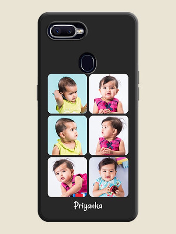 Custom Floral Art with 6 Image Holder - Photo on Space Black Soft Matte Mobile Case - Realme 2 Pro