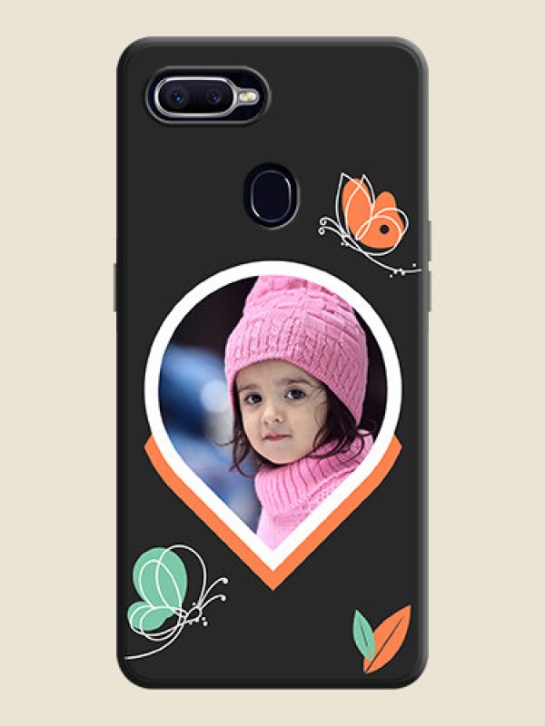 Custom Upload Pic With Simple Butterly Design On Space Black Personalized Soft Matte Phone Covers -Realme 2 Pro