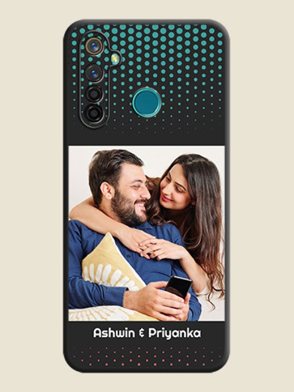 Custom Faded Dots with Grunge Photo Frame and Text on Space Black Custom Soft Matte Phone Cases - Realme 5 Pro