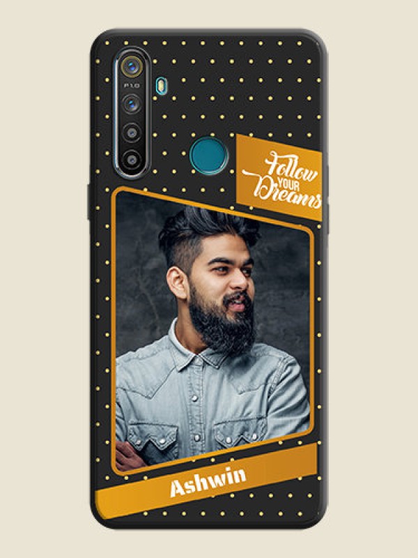 Custom Follow Your Dreams with White Dots on Space Black Custom Soft Matte Phone Cases - Realme 5