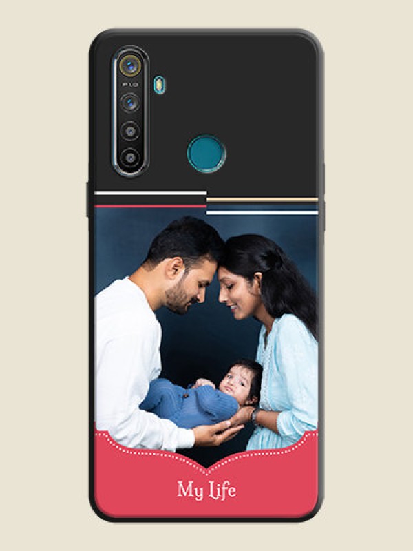 Custom Classic Plain Design with Name - Photo on Space Black Soft Matte Phone Cover - Realme 5
