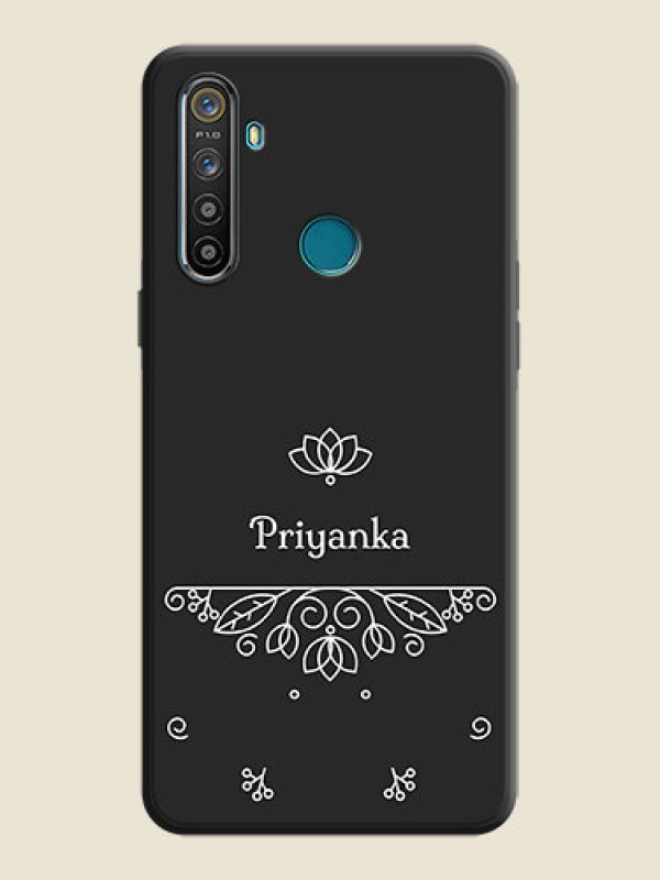 Custom Lotus Garden Custom Text On Space Black Personalized Soft Matte Phone Covers -Realme 5