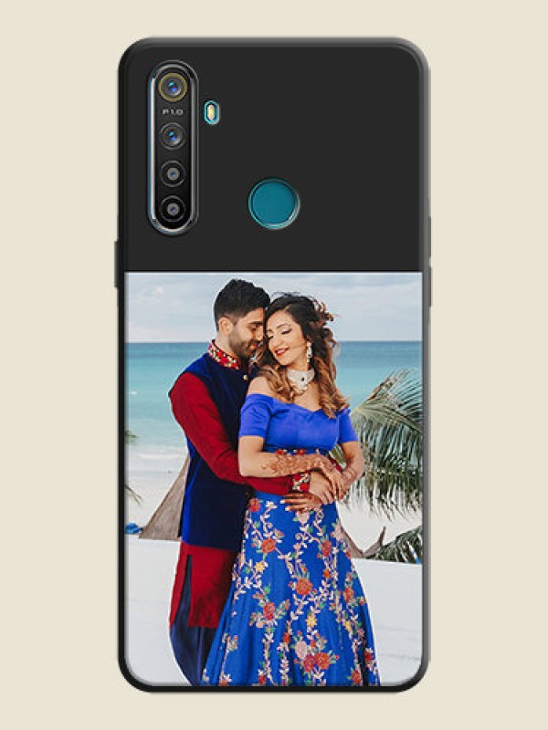 Custom Image Upload With Space Black Color On Custom Soft Matte Mobile Back Cover - Realme 5