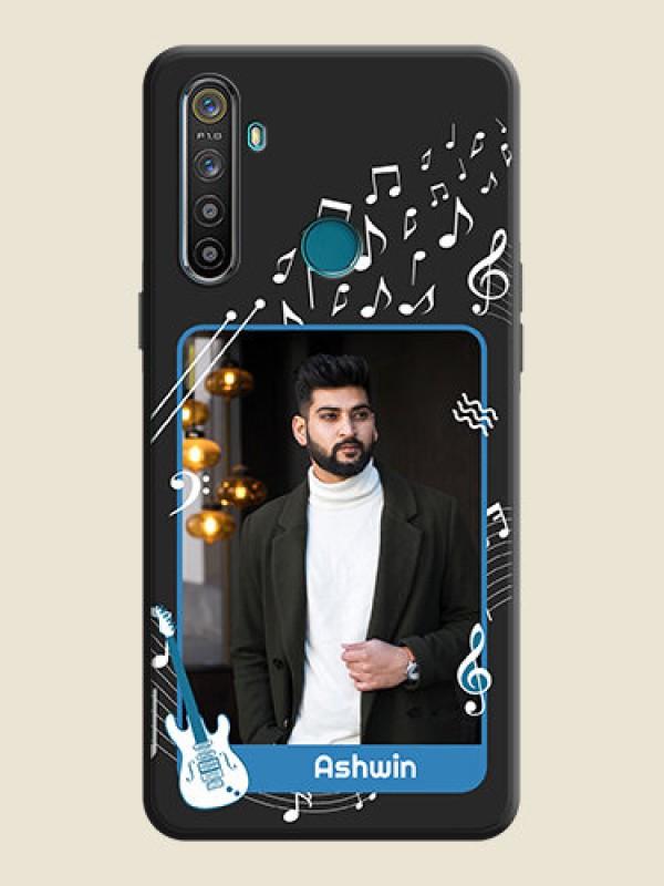 Custom Musical Theme Design with Text - Photo on Space Black Soft Matte Mobile Case - Realme 5I