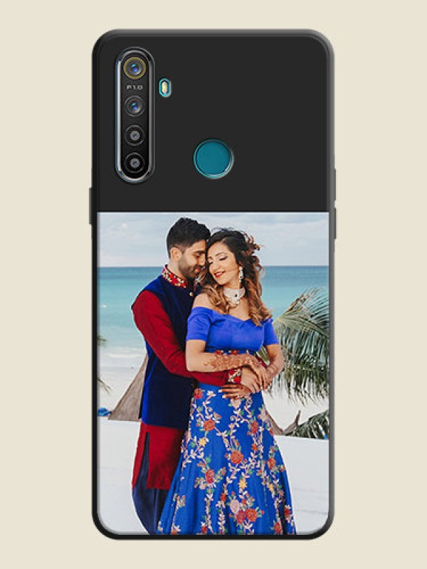 Custom Image Upload With Space Black Color On Custom Soft Matte Mobile Back Cover - Realme 5I