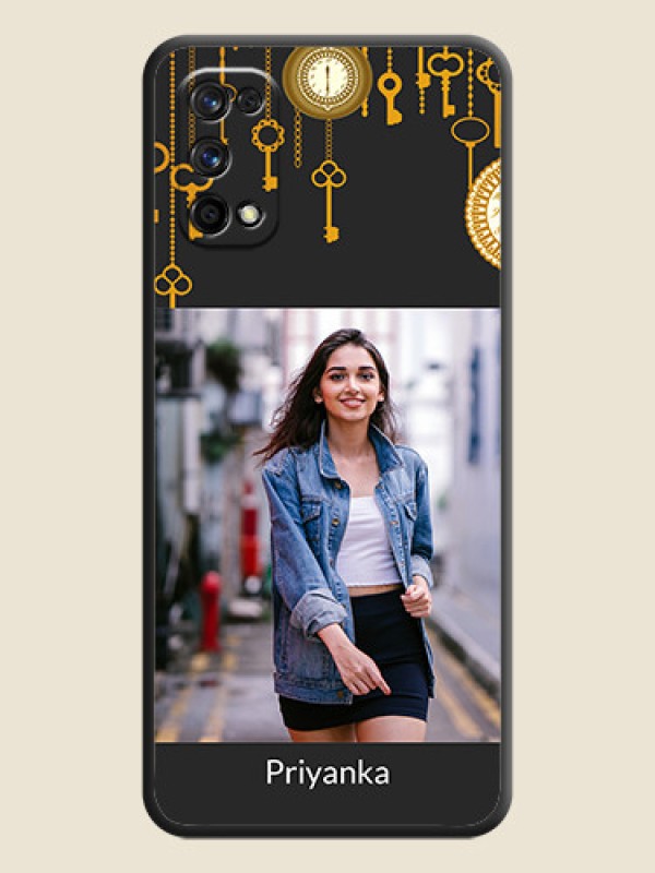 Custom Decorative Design with Text on Space Black Custom Soft Matte Back Cover - Realme 7 Pro