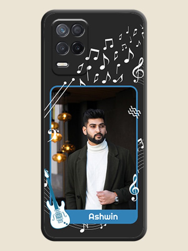 Custom Musical Theme Design with Text on Photo on Space Black Soft Matte Mobile Case - Realme 8 5G